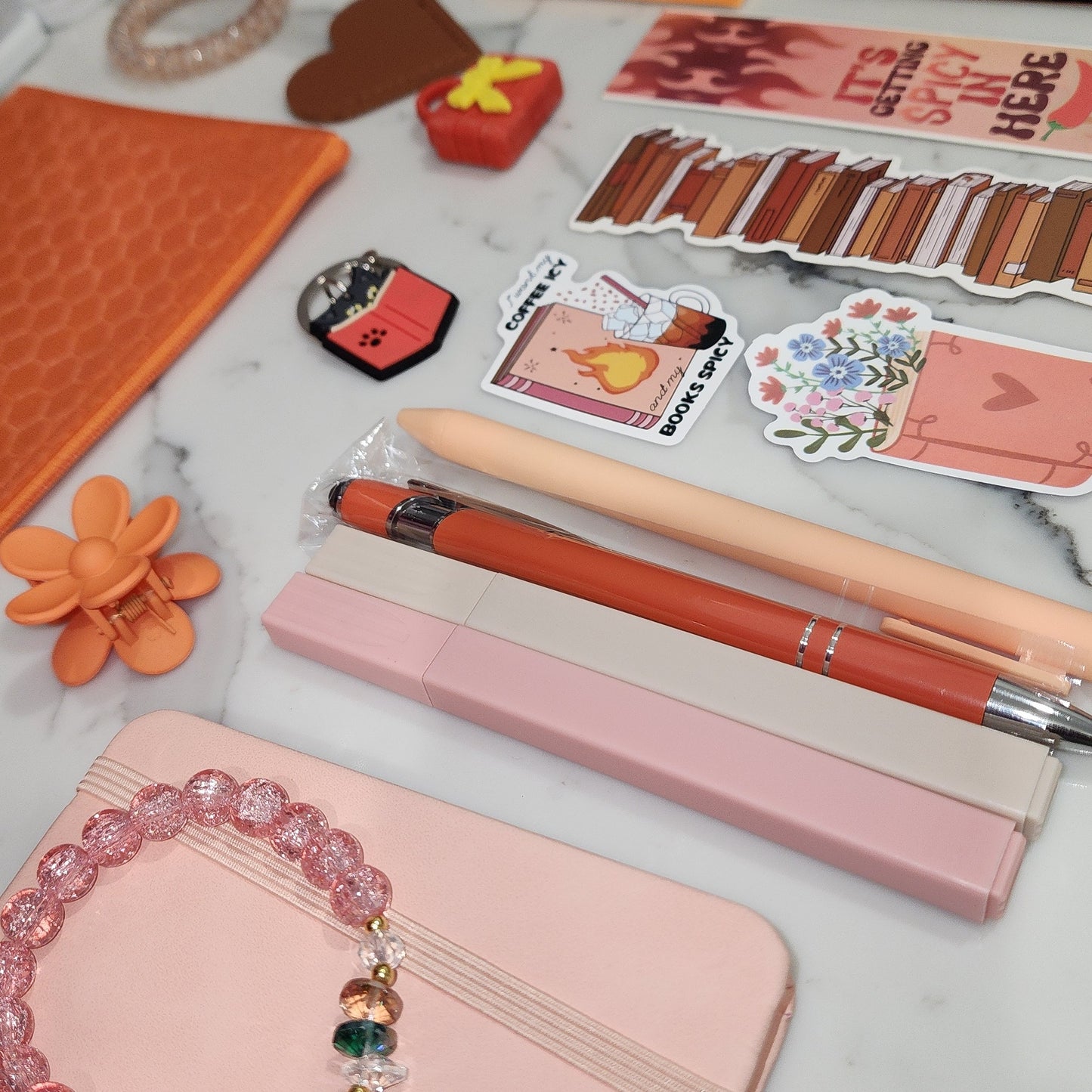 Orange Bookish Bundle gift set for book lovers